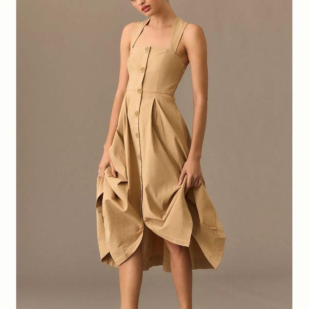 NWT Maeve Square-Neck Buttondown Dress - 2P